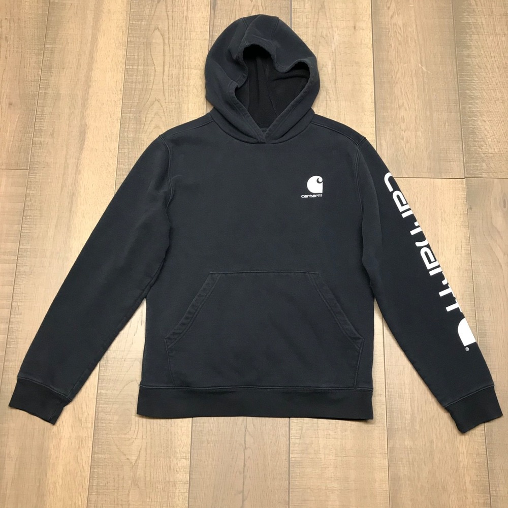 Carhartt Hoodie Sweatshirt Boys Youth‎ Size XL or 18-20 Black Graphic Pullover